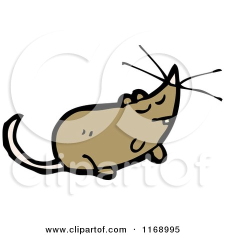 Cartoon of a Brown Mouse - Royalty Free Vector Illustration by lineartestpilot