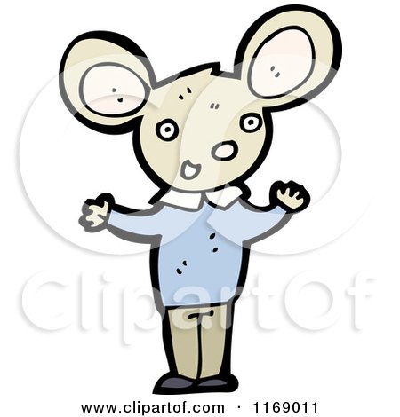 Cartoon of a Brown Mouse in Clothes - Royalty Free Vector Illustration by lineartestpilot