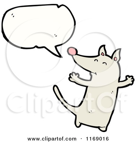 Cartoon of a Talking White Mouse - Royalty Free Vector Illustration by lineartestpilot