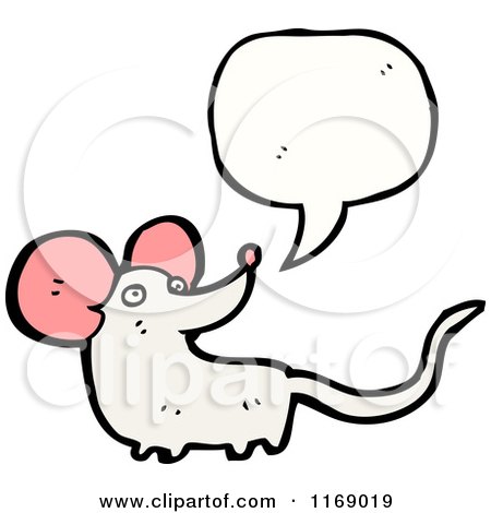 Cartoon of a Talking White Mouse - Royalty Free Vector Illustration by lineartestpilot