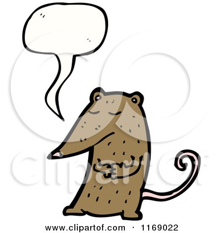 Cartoon of a Talking Brown Mouse - Royalty Free Vector Illustration by lineartestpilot