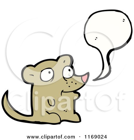 Cartoon of a Talking Brown Mouse - Royalty Free Vector Illustration by lineartestpilot