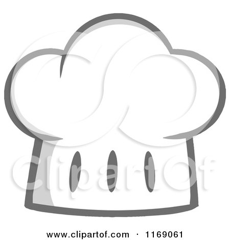 Cartoon of a Gray and White Toque Chef Hat - Royalty Free Vector Clipart by Hit Toon