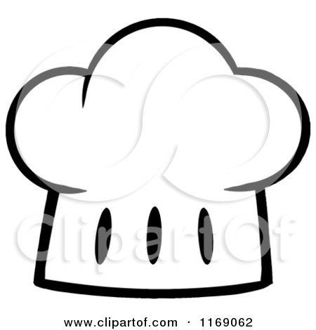 Cartoon of a Black and White Toque Chef Hat - Royalty Free Vector Clipart by Hit Toon