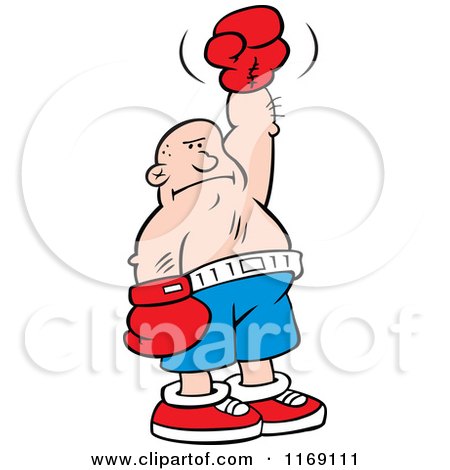 Cartoon of a Boxer Fighter Challenger Winner - Royalty Free Vector Clipart by Johnny Sajem