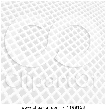 Clipart of a 3d White Mosaic Grid Pattern - Royalty Free Vector Illustration by elaineitalia