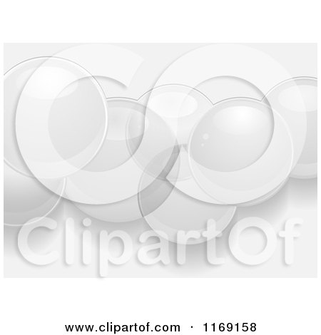 Clipart of a Background of Transparent Spheres and Shadows - Royalty Free Vector Illustration by elaineitalia