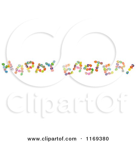 Cartoon of a Happy Easter Greeting Made with Colorful Eggs - Royalty Free Vector Clipart by Alex Bannykh