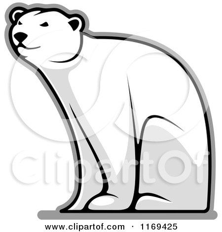 Clipart of a Happy Polar Bear Bear Sitting - Royalty Free Vector Illustration by Vector Tradition SM