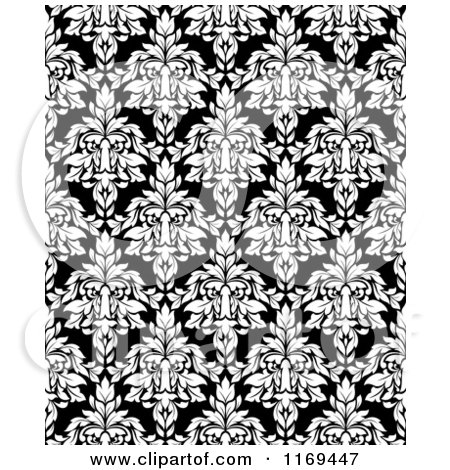 Clipart of a Black and White Triangular Damask Pattern Seamless Background 29 - Royalty Free Vector Illustration by Vector Tradition SM