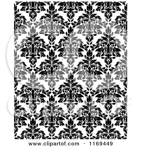 Clipart of a Black and White Triangular Damask Pattern Seamless Background 30 - Royalty Free Vector Illustration by Vector Tradition SM