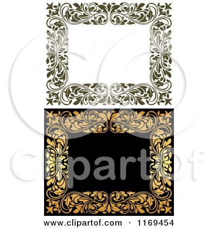 Clipart of Frames of Ornate Vines with Copyspace 5 - Royalty Free Vector Illustration by Vector Tradition SM
