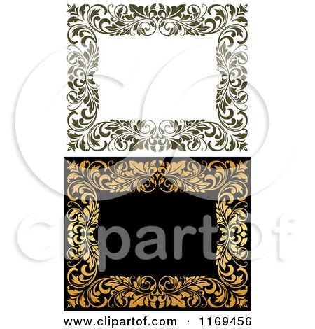 Clipart of Frames of Ornate Vines with Copyspace 4 - Royalty Free Vector Illustration by Vector Tradition SM
