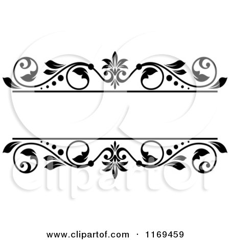 Clipart of a Black and White Floral Frame 6 - Royalty Free Vector Illustration by Vector Tradition SM