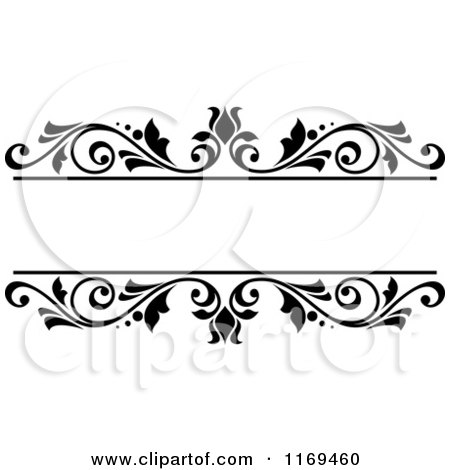 Clipart of a Black and White Floral Frame 7 - Royalty Free Vector Illustration by Vector Tradition SM