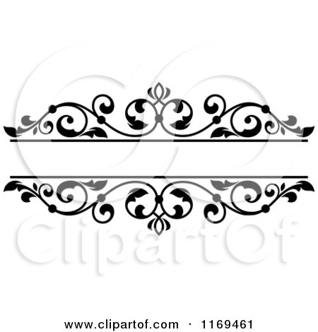 Clipart of a Black and White Floral Frame 8 - Royalty Free Vector Illustration by Vector Tradition SM