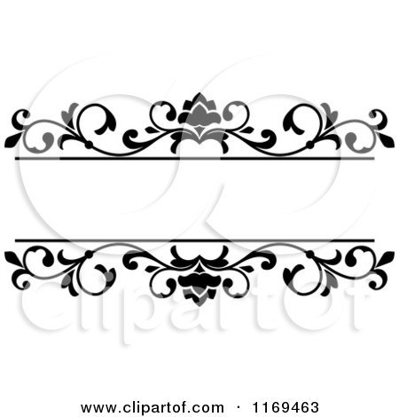 Clipart of a Black and White Floral Frame 2 - Royalty Free Vector Illustration by Vector Tradition SM