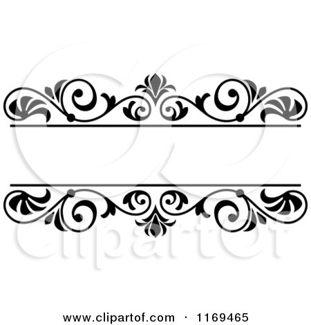 Clipart of a Black and White Floral Frame 4 - Royalty Free Vector Illustration by Vector Tradition SM