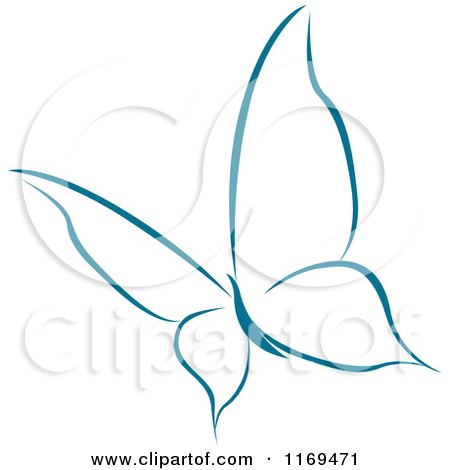 Clipart of a Teal Butterfly 2 - Royalty Free Vector Illustration by Vector Tradition SM