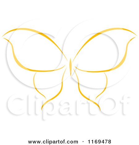Clipart of a Yellow Butterfly - Royalty Free Vector Illustration by Vector Tradition SM