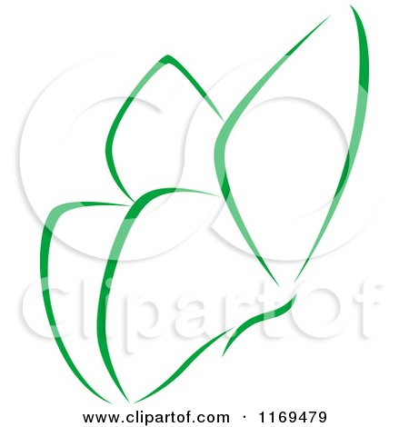 Clipart of a Green Butterfly 2 - Royalty Free Vector Illustration by