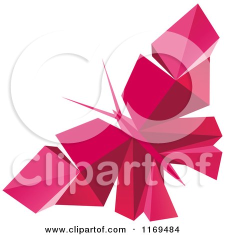 Clipart of a Pink Origami Butterfly - Royalty Free Vector Illustration by Vector Tradition SM