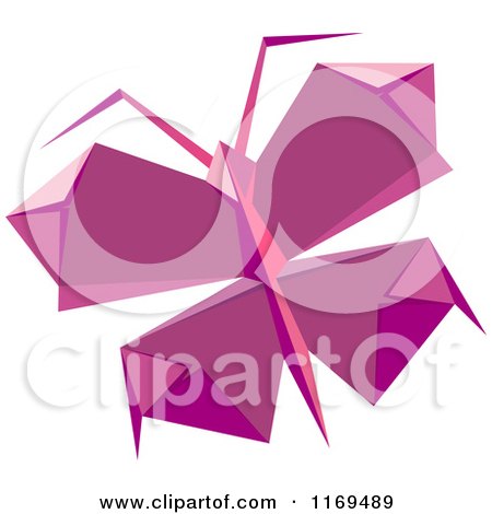 Clipart of a Purple Origami Butterfly - Royalty Free Vector Illustration by Vector Tradition SM