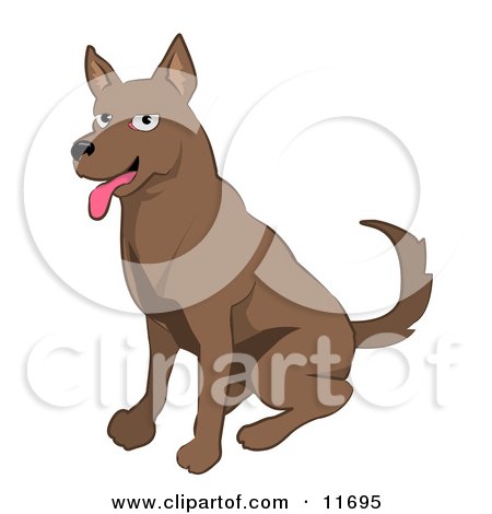 Friendly Brown Dog Clipart Illustration by AtStockIllustration