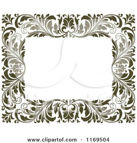 Clipart of a Frame of Ornate Vines on White 3 - Royalty Free Vector Illustration by Vector Tradition SM