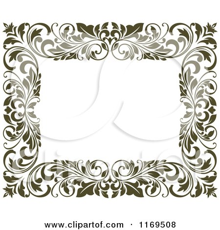 Clipart of a Frame of Ornate Vines on White 4 - Royalty Free Vector Illustration by Vector Tradition SM