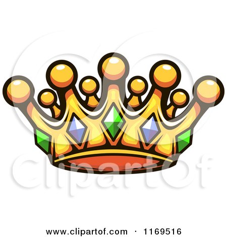 Clipart of a Gold Crown Adorned with Gems 3 - Royalty Free Vector Illustration by Vector Tradition SM