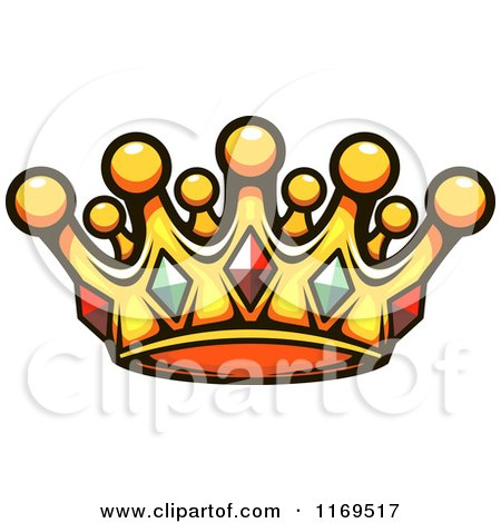 Clipart of a Gold Crown Adorned with Gems 4 - Royalty Free Vector Illustration by Vector Tradition SM