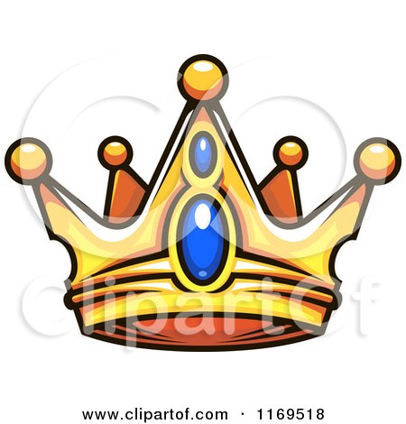 Clipart of a Gold Crown Adorned with Sapphires - Royalty Free Vector Illustration by Vector Tradition SM