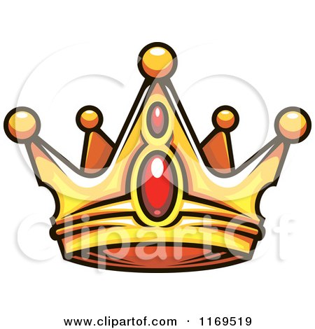 Clipart of a Gold Crown Adorned with Rubies 2 - Royalty Free Vector Illustration by Vector Tradition SM