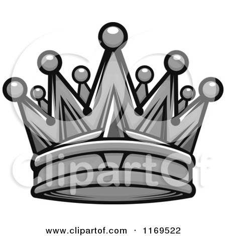 Clipart of a Grayscale Crown - Royalty Free Vector Illustration by Vector Tradition SM