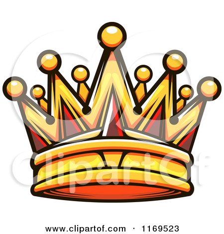 Clipart of a Gold Crown Adorned with Rubies 3 - Royalty Free Vector Illustration by Vector Tradition SM