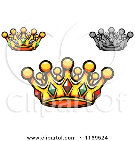 Clipart of Crowns Adorned with Gems 3 - Royalty Free Vector Illustration by Vector Tradition SM