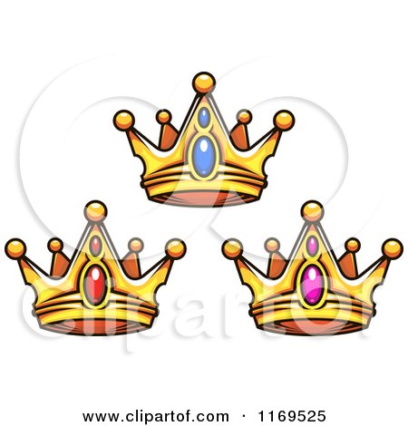 Clipart of Crowns Adorned with Gems 4 - Royalty Free Vector Illustration by Vector Tradition SM