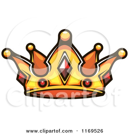Clipart of a Gold Crown Adorned with Rubies - Royalty Free Vector Illustration by Vector Tradition SM