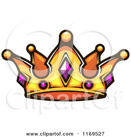 Clipart of a Gold Crown Adorned with Gems - Royalty Free Vector Illustration by Vector Tradition SM