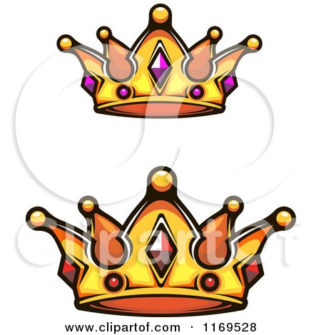 Clipart of Crowns Adorned with Gems - Royalty Free Vector Illustration by Vector Tradition SM