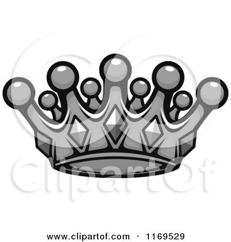 Clipart of a Grayscale Crown 2 - Royalty Free Vector Illustration by Vector Tradition SM