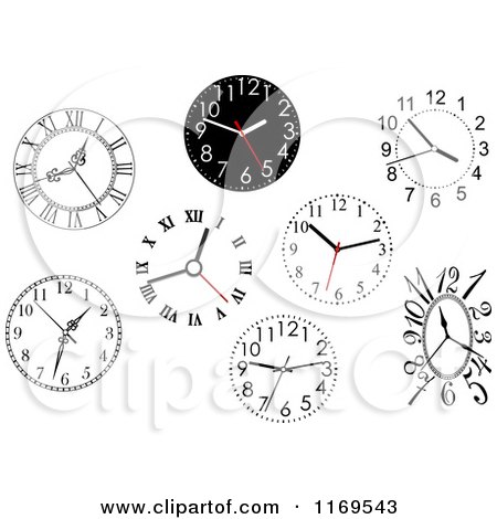 Clipart of Wall Clocks - Royalty Free Vector Illustration by Vector Tradition SM