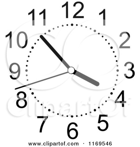 Clipart of a Black and White Wall Clock 4 - Royalty Free Vector Illustration by Vector Tradition SM