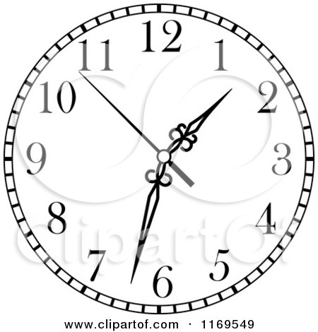 Clipart of a Black and White Wall Clock 3 - Royalty Free Vector Illustration by Vector Tradition SM