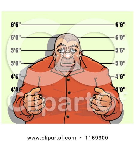 Clipart of a Gangster Man Getting His Mugshot Taken - Royalty Free Vector Illustration by Vector Tradition SM