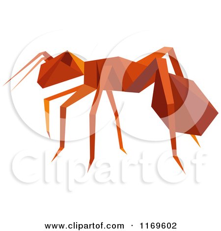 Clipart of an Origami Ant - Royalty Free Vector Illustration by Vector Tradition SM