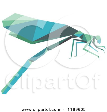 Clipart of an Origami Dragonfly - Royalty Free Vector Illustration by Vector Tradition SM