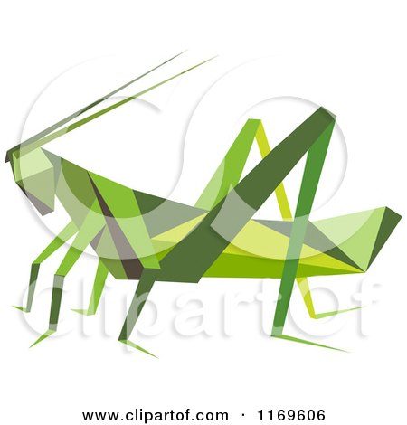 Clipart of an Origami Grasshopper - Royalty Free Vector Illustration by Vector Tradition SM