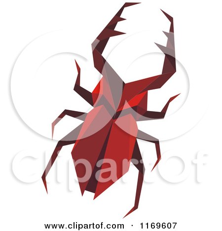 Clipart of an Origami Stag Beetle - Royalty Free Vector Illustration by Vector Tradition SM